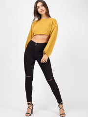 Olivia Oversized Cropped Knitted Jumper