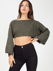 Olivia Oversized Cropped Knitted Jumper