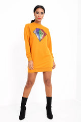 Loved Sequin Diamond Jumper Dress