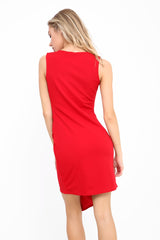 Wrap Over Ruched Asymmetric Dress