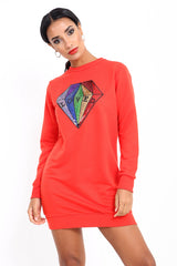 Loved Sequin Diamond Jumper Dress