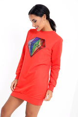 Loved Sequin Diamond Jumper Dress