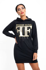 Femme Fatal Hooded Jumper Dress