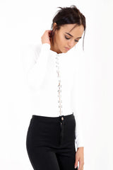 Hook And Eye Fasten Bodysuit