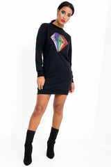 Loved Sequin Diamond Jumper Dress