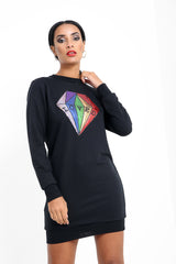 Loved Sequin Diamond Jumper Dress