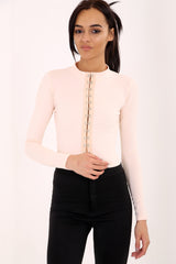 Hook And Eye Fasten Bodysuit