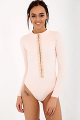 Hook And Eye Fasten Bodysuit