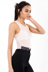 Corset Detail Mesh Bodysuit