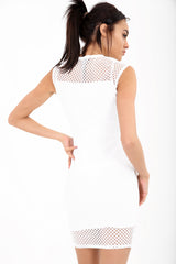 Lattice Fishnet Mesh Bodycon Dress