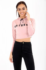 'HRT BRKR' Oversized Crop Hoodie