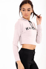 'HRT BRKR' Oversized Crop Hoodie