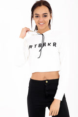 'HRT BRKR' Oversized Crop Hoodie