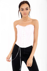 Lace Up Front Corset Bustier Top