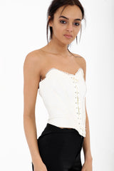 Lace Up Front Corset Bustier Top
