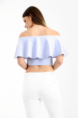 Frill Bardot Crop Top