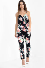 Bloemenprint wrap over jumpsuit