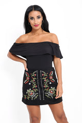 Off The Shoulder Frill Bardot Bodysuit