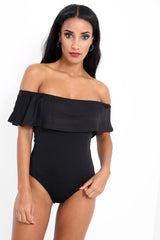 Off The Shoulder Frill Bardot Bodysuit
