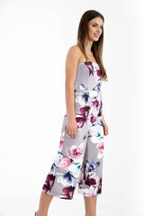 Floral Print Culotte Bandeau Jumpsuit