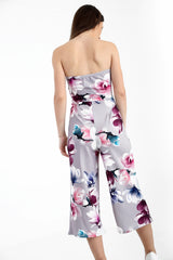 Floral Print Culotte Bandeau Jumpsuit