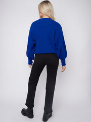 Plain Oversized Cropped Knitted Jumper