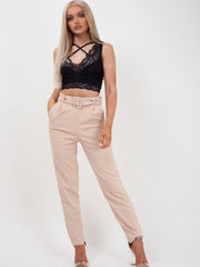 Rosie Matching Buckle Belted Trousers