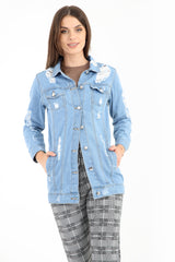 Distressed Back Denim Jacket