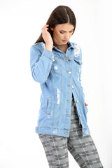 Distressed Back Denim Jacket