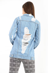 Distressed Back Denim Jacket