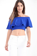 Frill Bardot Crop Top