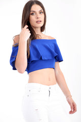 Frill Bardot Crop Top