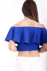 Frill Bardot Crop Top