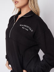 Manhattan Embroidered Front & Back Oversized Sweatshirt Jumper