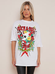 Rock & Roll Graphic Oversized T-Shirt