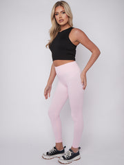 Stretchy High Waisted Ribbed Leggings