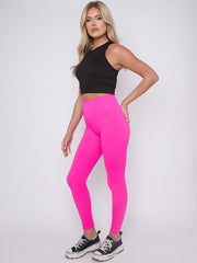 Stretchy High Waisted Ribbed Leggings