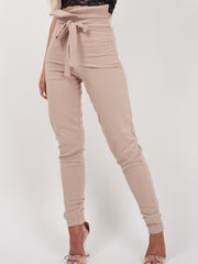 Tie Knot Front High Waist Trousers
