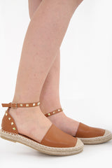 Studded PU Espadrille Sandals