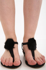 Riemchenzehen Post Pom Pom Wedge Sandalen