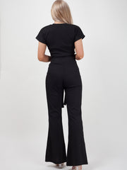 Ribbed Tie Knot Crop Top & Trouser Co-ord
