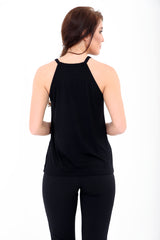 Eyelet Trim Reckless Print Vest Top