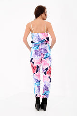 Floral Print Wrap Over Cami Jumpsuit