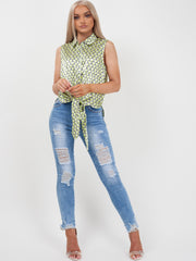 Gedruckter Knotenkrawattenknopf ärmellose Oberseite