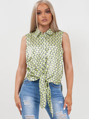 Gedruckter Knotenkrawattenknopf ärmellose Oberseite