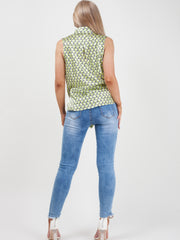 Gedruckter Knotenkrawattenknopf ärmellose Oberseite