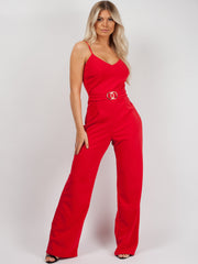 Double Circle Belted Jumpsuit