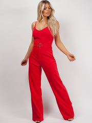 Double Circle Belted Jumpsuit