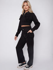 Velcro Utility Pockets Crop Top & Trouser Fleece Co-ord