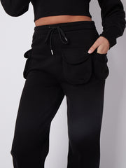 Velcro Utility Pockets Crop Top & Trouser Fleece Co-ord